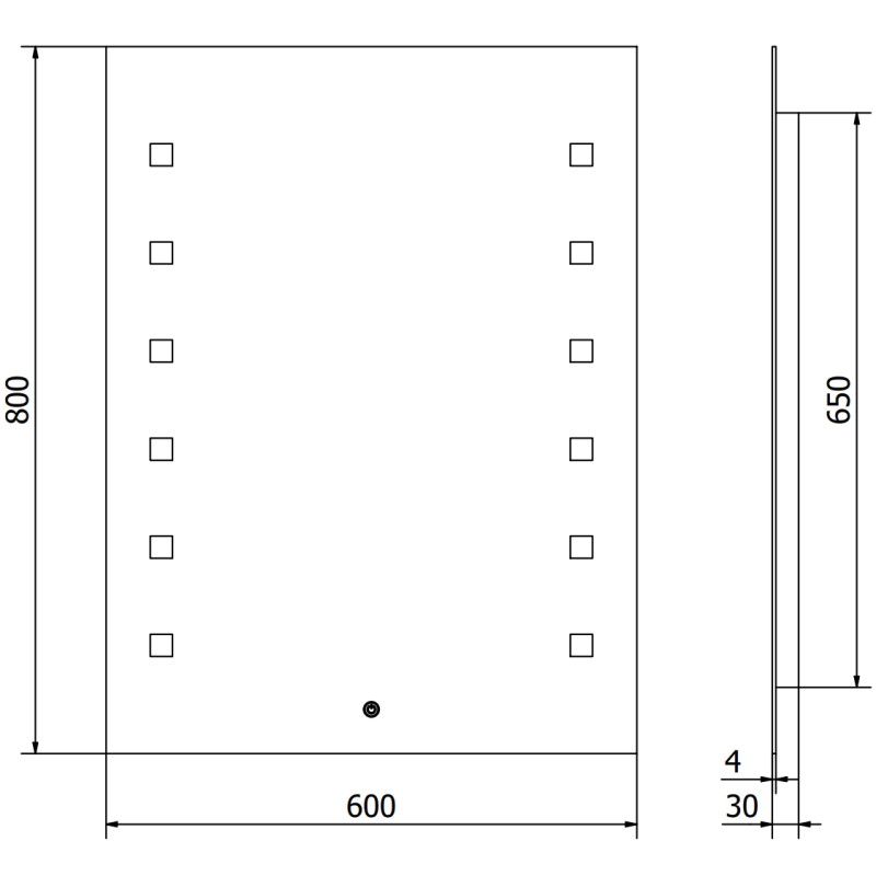 Mexen Ner apšviestas vonios veidrodis 60 x 80 cm, LED 6000K, nuo rasojimo - 9809-060-080-611-00
