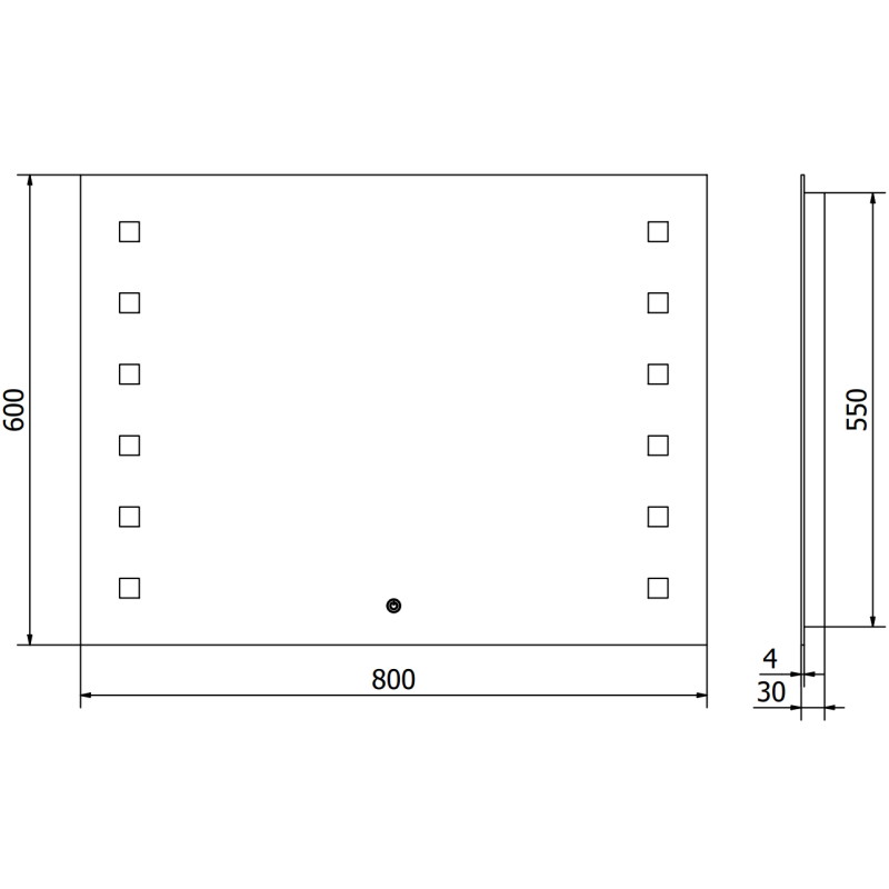 Mexen Ner apšviestas vonios veidrodis 80 x 60 cm, LED 6000K, nuo rasos - 9809-080-060-611-00