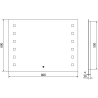 Mexen Ner apšviestas vonios veidrodis 80 x 60 cm, LED 6000K, apsauga nuo garų - 9809-080-060-611-00