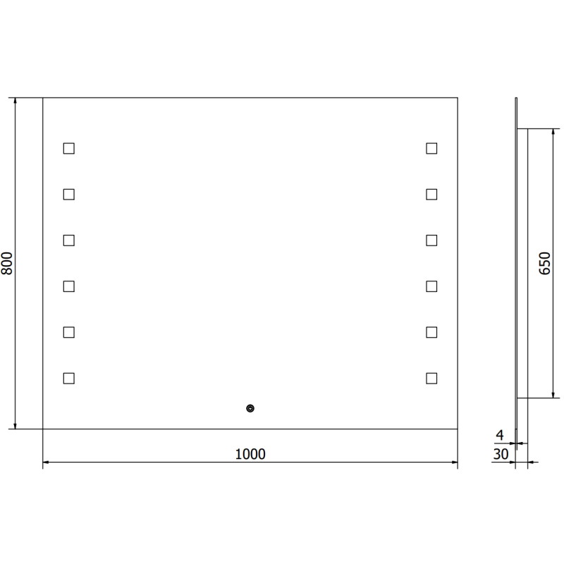 Mexen Ner apšviestas vonios veidrodis 100 x 80 cm, LED 6000K, nuo rūko - 9809-100-080-611-00
