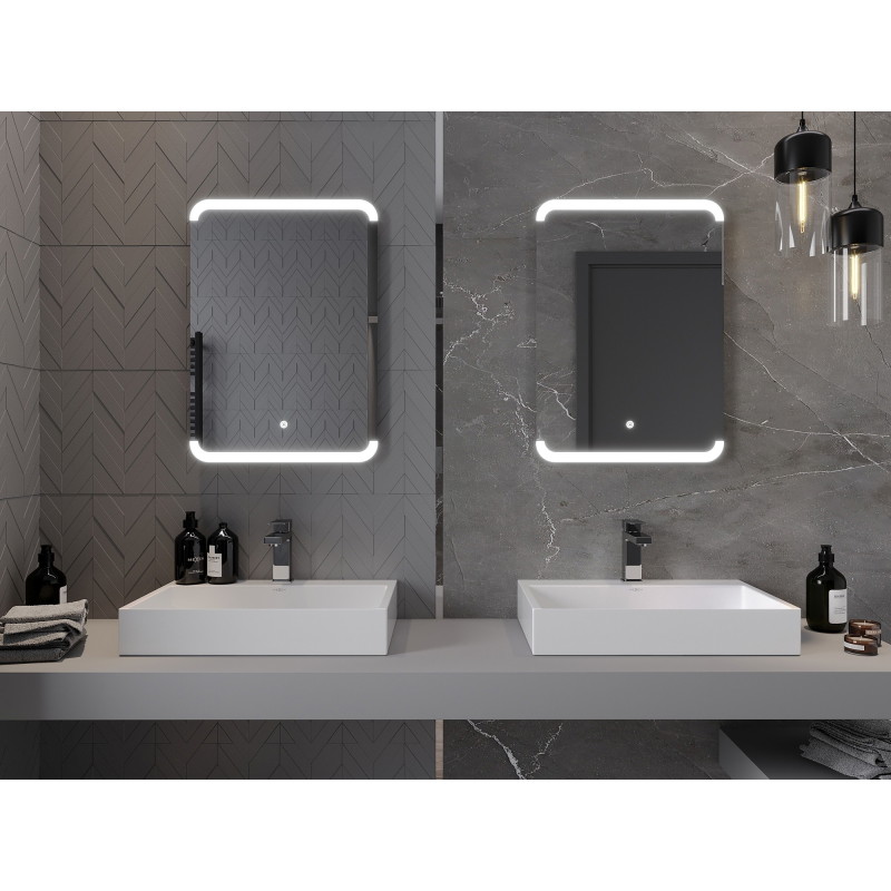 Mexen Nida apšviestas vonios veidrodis 50 x 70 cm, LED 6000K, anti-rūko - 9806-050-070-611-00