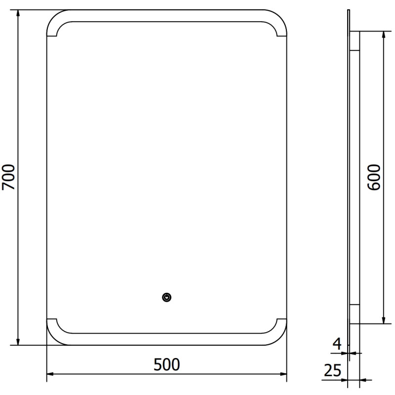 Mexen Nida apšviečiamas vonios veidrodis 50 x 70 cm, LED 6000K, antirūkas - 9806-050-070-611-00