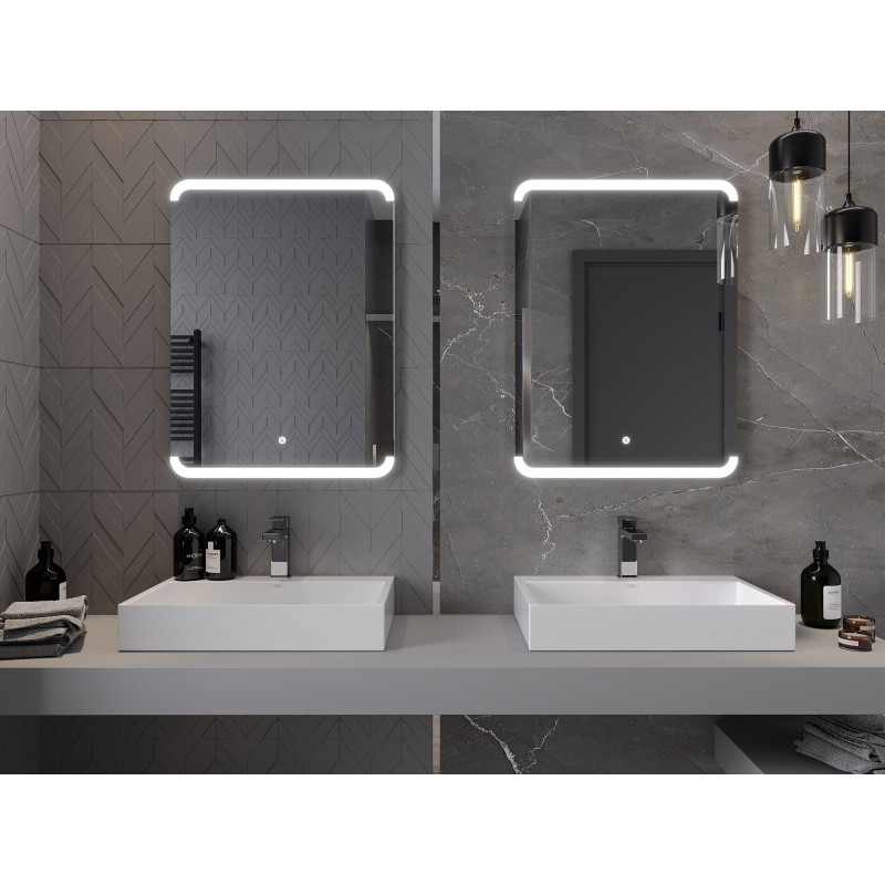 Mexen Nida apšviestas vonios veidrodis 60 x 80 cm, LED 6000K, apsauga nuo rasojimo - 9806-060-080-611-00