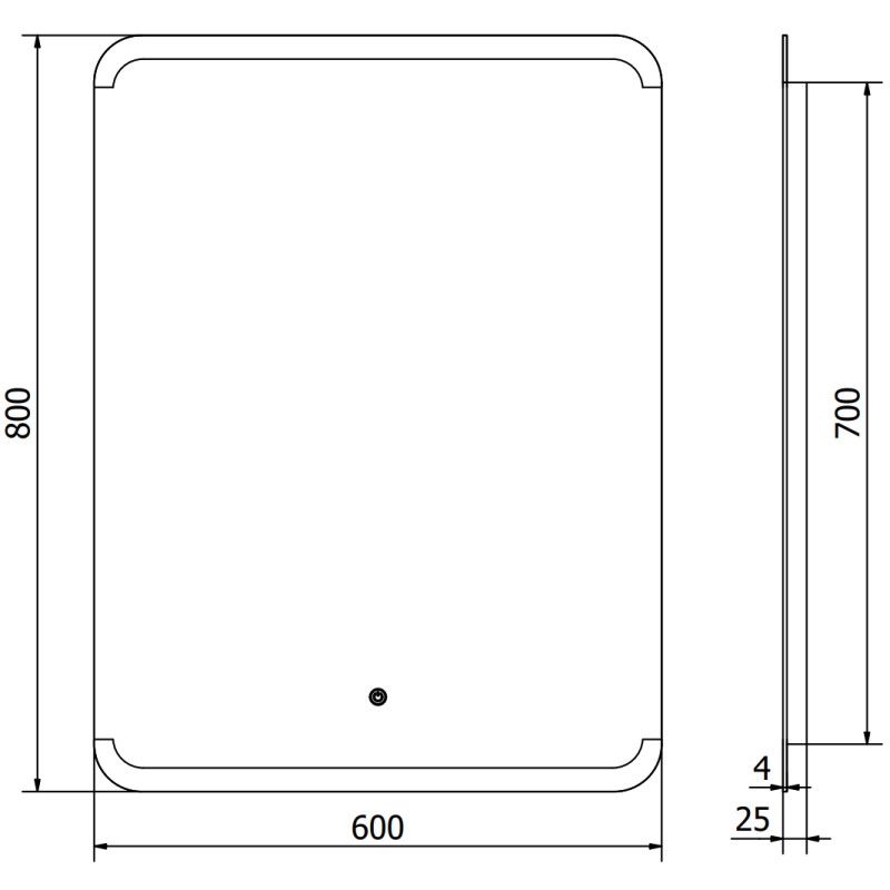 Mexen Nida apšviestas vonios veidrodis 60 x 80 cm, LED 6000K, apsauga nuo rasojimo - 9806-060-080-611-00