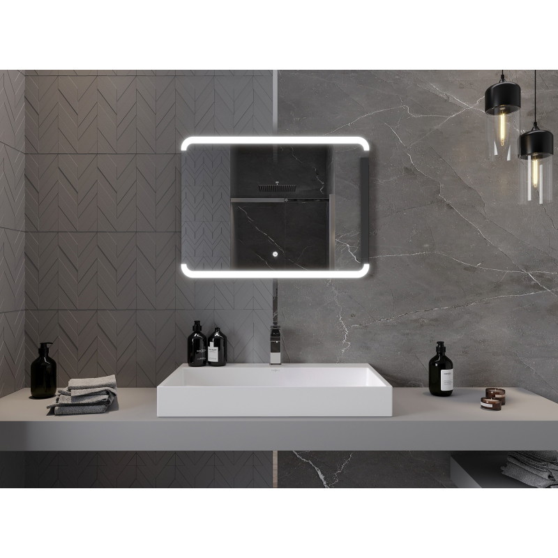 Mexen Nida apšviestas vonios veidrodis 80 x 60 cm, LED 6000K, nuo rasojimo - 9806-080-060-611-00