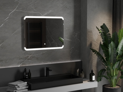 Mexen Nida apšviestas vonios veidrodis 80 x 60 cm, LED 6000K, apsauga nuo garų - 9806-080-060-611-00