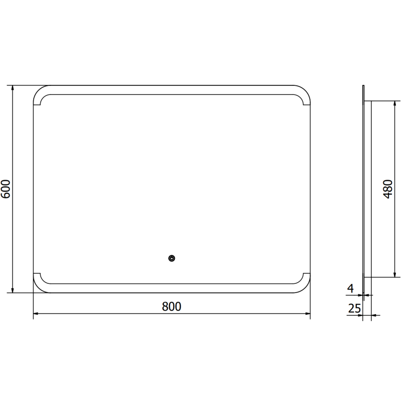 Mexen Nida apšviestas vonios veidrodis 80 x 60 cm, LED 6000K, antifoga - 9806-080-060-611-00