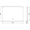 Mexen Nida apšviestas vonios veidrodis 80 x 60 cm, LED 6000K, nuo rasojimo - 9806-080-060-611-00