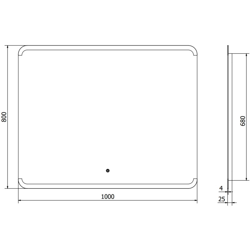 Mexen Nida apšviestas vonios veidrodis 100 x 80 cm, LED 6000K, priešrūkas - 9806-100-080-611-00
