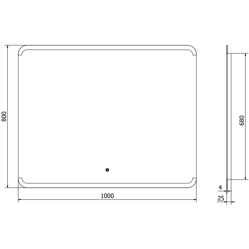 Mexen Nida vonios veidrodis su apšvietimu 100 x 80 cm, LED 6000K, priešrasos - 9806-100-080-611-00