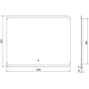 Mexen Nida apšviestas vonios veidrodis 100 x 80 cm, LED 6000K, priešrūkas - 9806-100-080-611-00