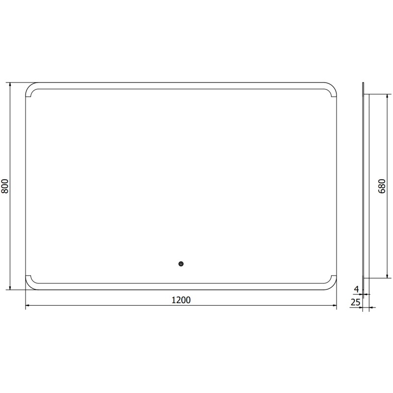 Mexen Nida apšviestas vonios veidrodis 120 x 80 cm, LED 6000K, anti-rūkas - 9806-120-080-611-00