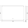 Mexen Nida apšviestas vonios veidrodis 120 x 80 cm, LED 6000K, nuo rasojimo - 9806-120-080-611-00