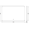 Mexen Nida apšviestas vonios veidrodis 120 x 80 cm, LED 6000K, nuo rasos - 9806-120-080-611-00