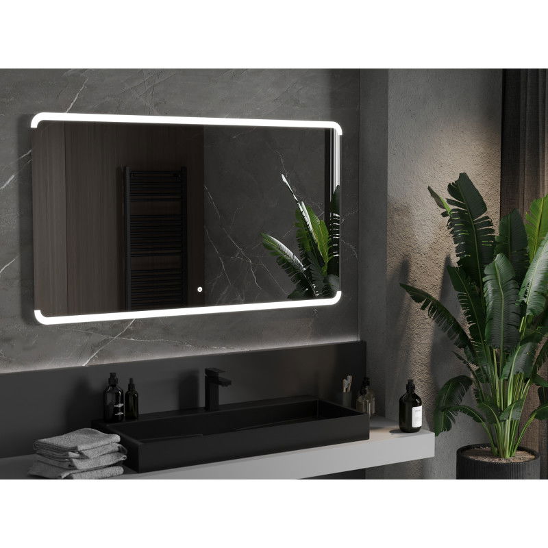 Mexen Nida apšviestas vonios veidrodis 140 x 80 cm, LED 6000K, nuo rasojimo - 9806-140-080-611-00