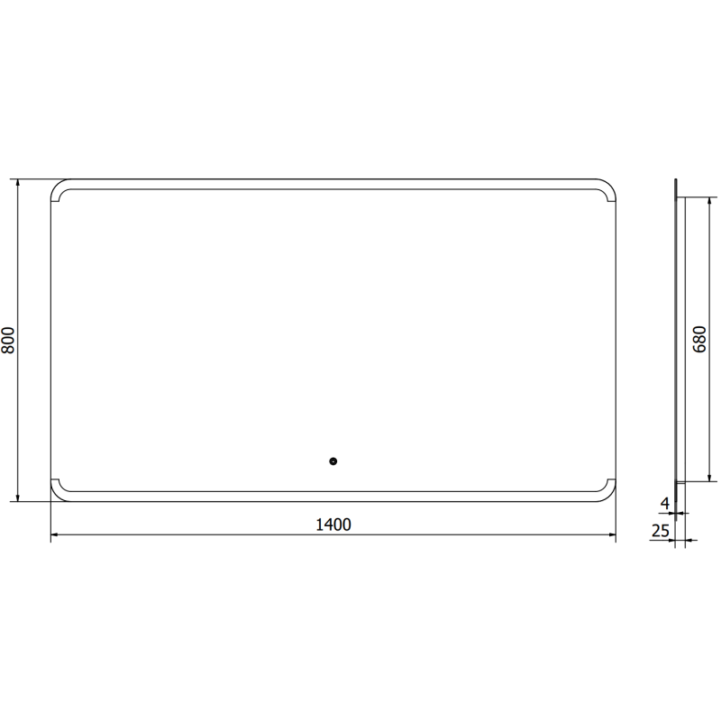 Mexen Nida apšviestas vonios veidrodis 140 x 80 cm, LED 6000K, nuo rasojimo - 9806-140-080-611-00