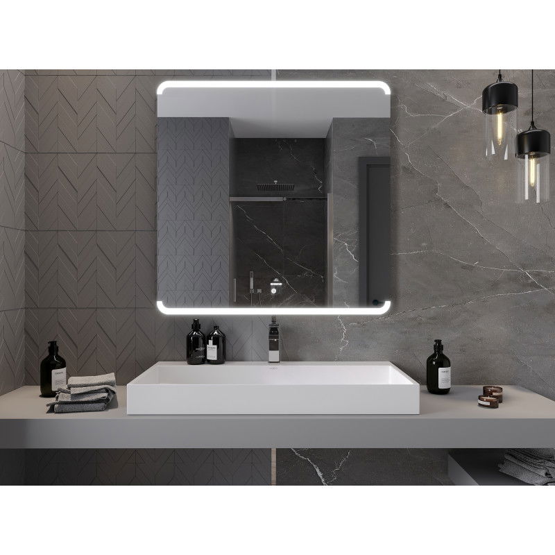 Mexen Nida apšviestas vonios veidrodis 100 x 100 cm, LED 6000K, antiporas - 9806-100-100-611-00