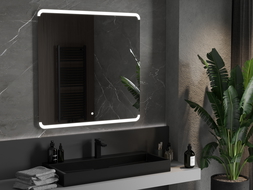 Mexen Nida apšviestas vonios veidrodis 100 x 100 cm, LED 6000K, apsauga nuo garų - 9806-100-100-611-00