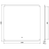 Mexen Nida apšviestas vonios kambario veidrodis 100 x 100 cm, LED 6000K, anti-rasos - 9806-100-100-611-00