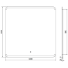 Mexen Nida apšviestas vonios veidrodis 100 x 100 cm, LED 6000K, antifogas - 9806-100-100-611-00