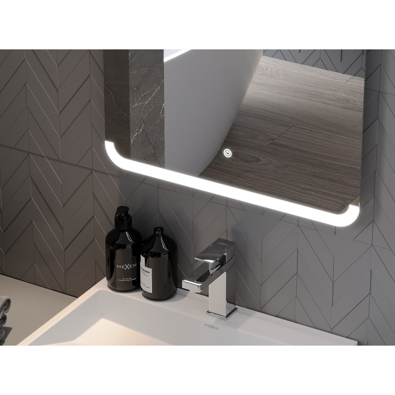 Mexen Nida apšviestas vonios veidrodis 100 x 100 cm, LED 6000K, antifogas - 9806-100-100-611-00
