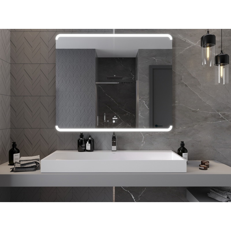 Mexen Nida apšviestas vonios veidrodis 120 x 100 cm, LED 6000K, nuo rasos - 9806-120-100-611-00