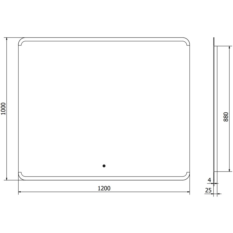 Mexen Nida apšviestas vonios veidrodis 120 x 100 cm, LED 6000K, nuo rasos - 9806-120-100-611-00