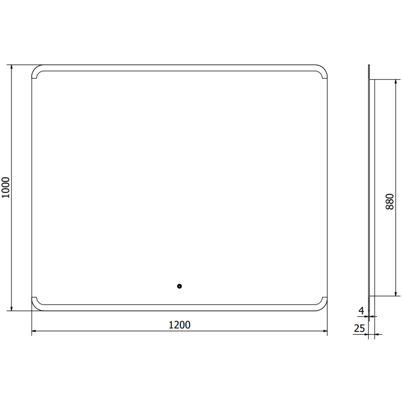 Mexen Nida LED vonios veidrodis su apšvietimu 120 x 100 cm, LED 6000K, antifog - 9806-120-100-611-00