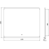 Mexen Nida apšviestas vonios veidrodis 120 x 100 cm, LED 6000K, apsauga nuo garų - 9806-120-100-611-00