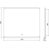 Mexen Nida apšviestas vonios veidrodis 120 x 100 cm, LED 6000K, nuo rasos - 9806-120-100-611-00