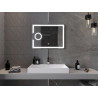 Mexen Onyx apšviestas vonios veidrodis su kosmetiniu veidrodžiu 80 x 60 cm, LED 6000K, nuo rūko - 9813-080-060-611-00