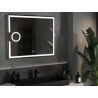 Mexen Onyx apšviestas vonios veidrodis su kosmetiniu veidrodėliu 100 x 80 cm, LED 6000K, priešrasos funkcija