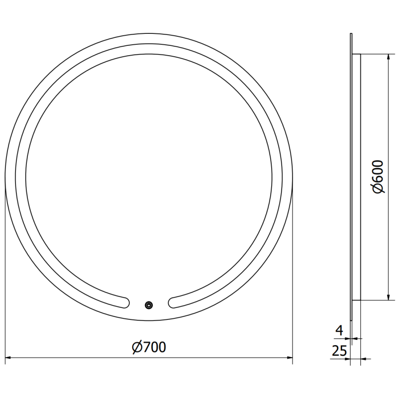 Mexen Rose apvalus veidrodinis veidrodis, 70 cm, LED 6000K, nuo rasos apsaugantis - 9810-070-070-611-00