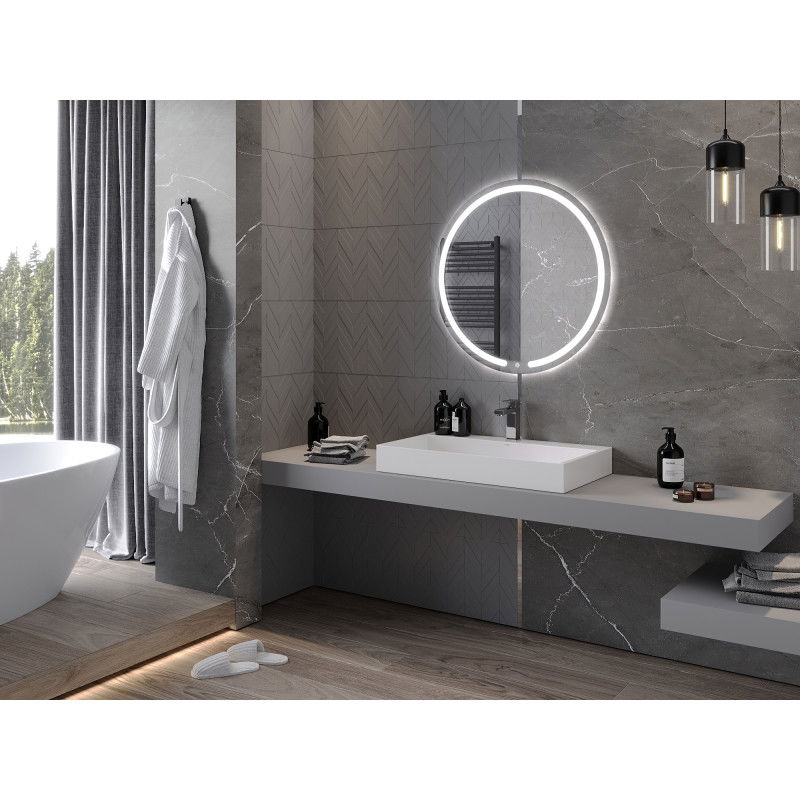 Mexen Rose apvalus vonios veidrodis, apšviestas, 80 cm, LED 6000K, anti-rūkas - 9810-080-080-611-00