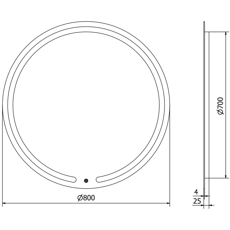 Mexen Rose apvalus vonios veidrodis, apšviestas, 80 cm, LED 6000K, anti-rūkas - 9810-080-080-611-00