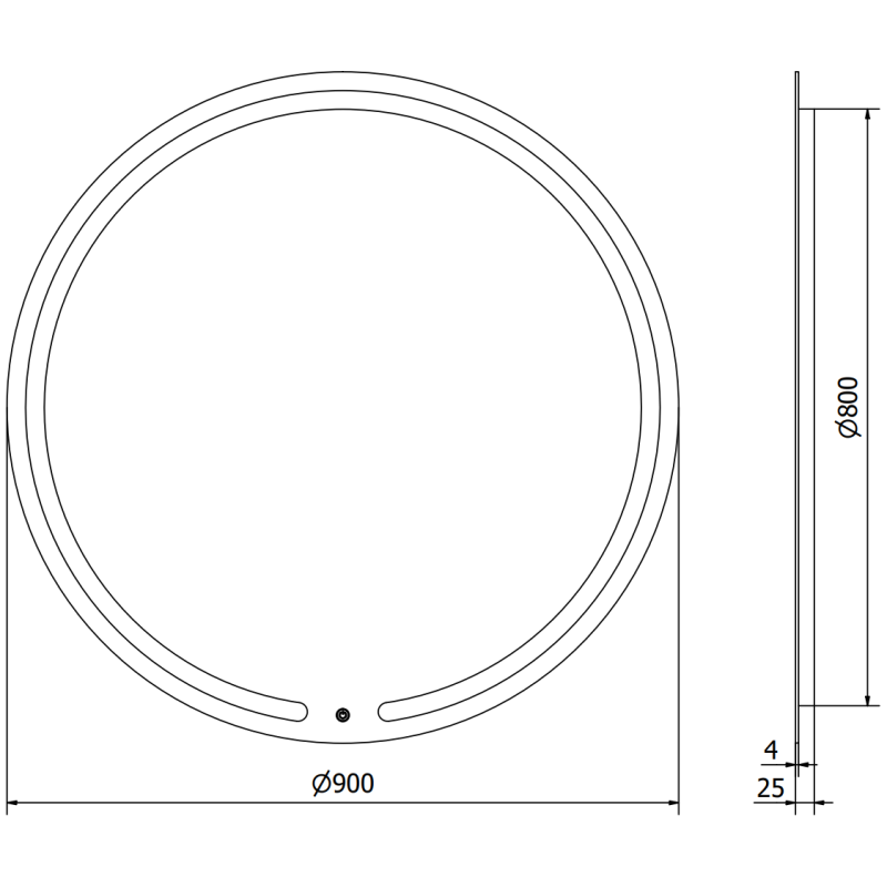 Mexen Rose apvalus LED veidrodįs su apšvietimu voniai, 90 cm, LED 6000K, nuo rasojimo - 9810-090-090-611-00