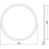 Mexen Rose apvalus LED veidrodįs su apšvietimu voniai, 90 cm, LED 6000K, nuo rasojimo - 9810-090-090-611-00
