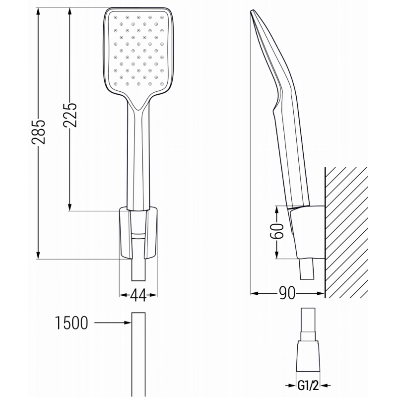 Mexen Sabre R62 vonios komplektas, juodas - 72103R62-70