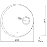 Mexen Ella vonios veidrodis su kosmetiniu veidrodėliu, apvalus 70 cm, LED 6000K, nuo rasojimo - 9811-070-070-611-00