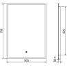 Mexen Erma LED apšvietimo veidrodinis 50 x 70 cm, LED 6000K, antifogas, juodas rėmas - 9814-050-070-611-70