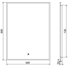 Mexen Erma apšviestas vonios veidrodis 60 x 80 cm, LED 6000K, apsauga nuo garų, juodas rėmas - 9814-060-080-611-70
