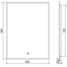 Mexen Erma vonios veidrodis su apšvietimu 60 x 80 cm, LED 6000K, antifog, juodas rėmas - 9814-060-080-611-70