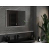 Mexen Erma apšviestas vonios veidrodis 80 x 60 cm, LED 6000K, anti-rūkas, juodas rėmas - 9814-080-060-611-70
