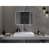 Mexen Erma apšviestas vonios veidrodis 80 x 60 cm, LED 6000K, anti-rūkas, juodas rėmas - 9814-080-060-611-70