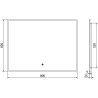 Mexen Erma apšviestas vonios veidrodis 80 x 60 cm, LED 6000K, anti-garinis, juodas rėmelis - 9814-080-060-611-70