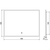 Mexen Erma apšviestas vonios veidrodis 80 x 60 cm, LED 6000K, anti-rūkas, juodas rėmas - 9814-080-060-611-70