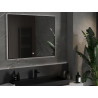 Mexen Erma apšviestas vonios veidrodis 100 x 80 cm, LED 6000K, nuo rasos, juodas rėmas - 9814-100-080-611-70