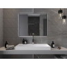 Mexen Erma apšviestas vonios veidrodis 100 x 80 cm, LED 6000K, nuo rasos, juodas rėmas - 9814-100-080-611-70