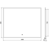 Mexen Erma apšviestas vonios veidrodis 100 x 80 cm, LED 6000K, antipara, juodas rėmas - 9814-100-080-611-70