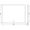 Mexen Erma apšviestas vonios veidrodis 100 x 80 cm, LED 6000K, apsauga nuo garų, juodas rėmas - 9814-100-080-611-70
